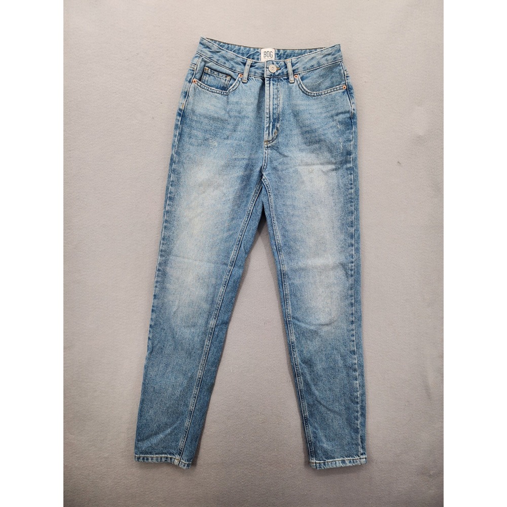 BDG Urban Outfitters Mom Jeans Light Wash High Waisted Tapered Denim W25 L30 90s